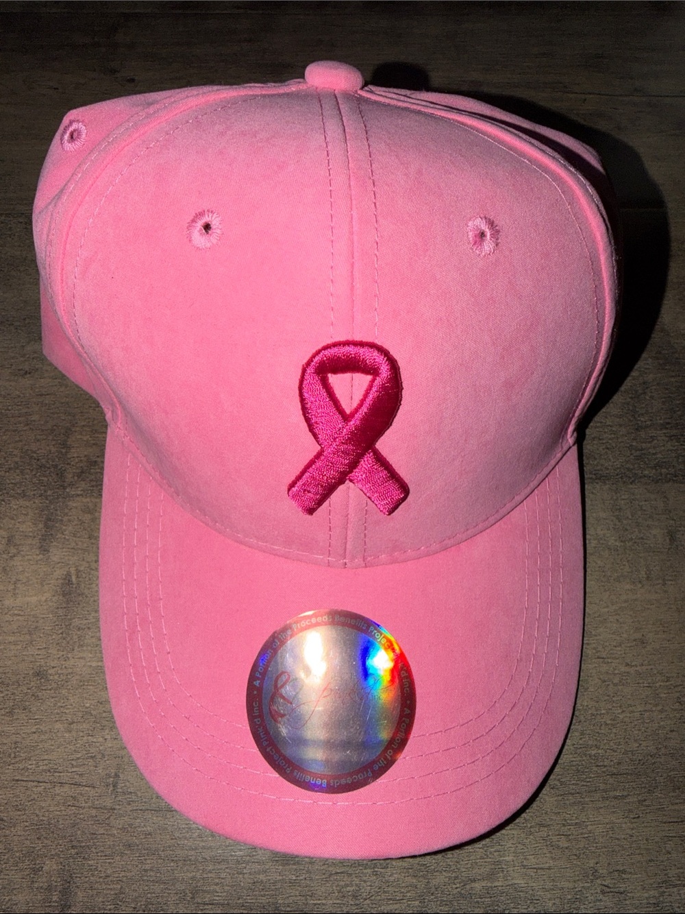 NWT Pink Ribbon Baseball Cap - Solid Pink